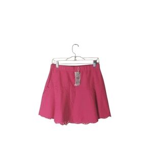 Zara Trafaluc Women's L Pink Eyelet Lined Flowy Side Zipper  Mini Skirt